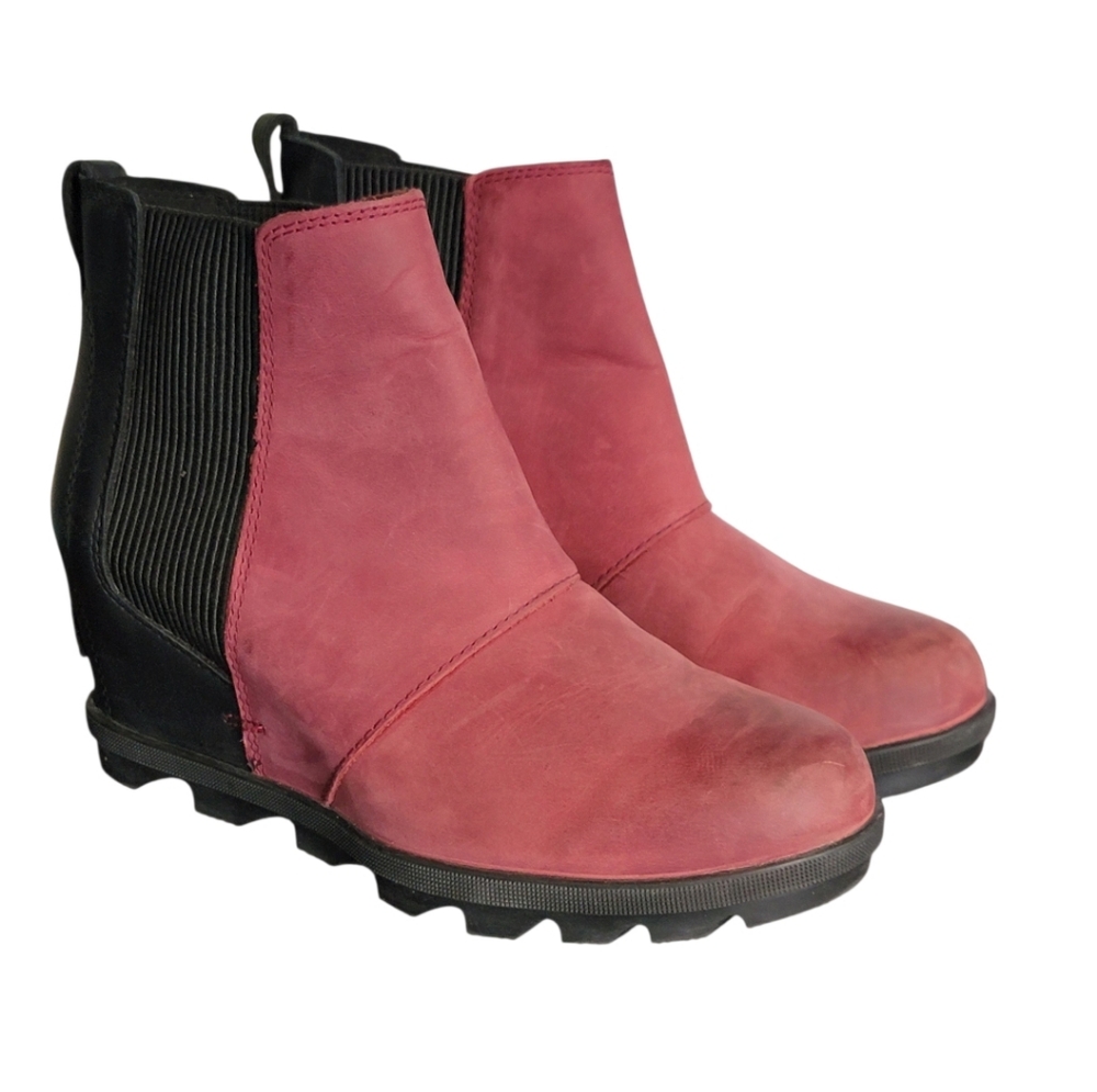 Sorel Lea Wedge Joan of‎ Artic Chelsea Distressed Boot Bootie Size 9.5